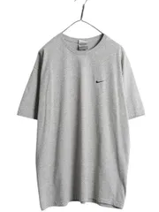 【お得なクーポン配布中!】 00s ナイキ スモール スウッシュ 刺繍 半袖 Tシャツ メンズ XL オールド コットン ワンポイント カットソー シンプル 大きいサイズ グレー