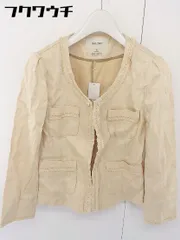 ◇ BALLSEY ボールジィ リネン混 長袖 ノーカラー ジャケット サイズ38 ベージュ レディース  【中古】 【1112020002458】