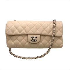 美品 CHANEL シャネル ココマーク マトラッセ ラムスキン シングル フラップ チェーン ショルダー バッグ 肩掛け レディース クリーム dd2