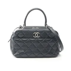 シャネル CHANEL ショルダーバッグ トレンディCC トップハンドル ネイビー ラムスキン（羊革） トップハンドル マトラッセ 2wayショルダー レディース Used A