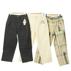 スタジオセブン STUDIO SEVEN GU HONEST COLLEGE タグ付き ワークパンツ 3本 3着 セット おまとめ 無地 チェック M ベージュ 黒 0618