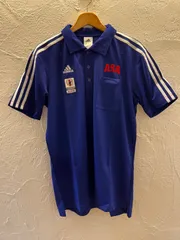 (^w^)b adidas 新品 未使用品 JFA ポロシャツ ゲームシャツ ブルー 青 XL ポリエステル100% CLIMALITE クリマライト 速乾 BP8662 03/19 ASA 朝日新聞 コラボ Jリーグ ワールドカップ 応援