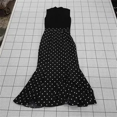 ◇ ⊂ snidel スナイデル 水玉 ドット 半袖 ロング ワンピース サイズ0 ブラック系 レディース E  【1509180010988】