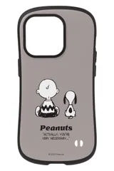 iFace First Class KUSUMI スヌーピー PEANUTS iPhone 14 Pro ケース マット仕上げ (くすみグレージュ/バック)【アイフェイス 耐衝撃 キャラクター スト [くすみグレージュ/バック] [iPhone 14 Pro]