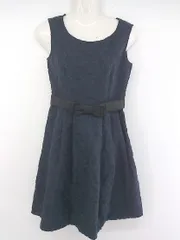 ◇ ◎ Feroux フェルゥ 刺繍 花柄 ノースリーブ ミニ ワンピース サイズ2 ネイビー レディース P  【中古】 【1211070003788】のサムネイル