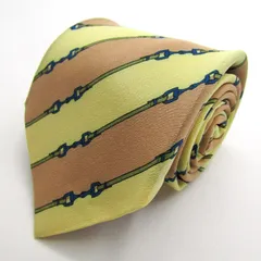 グッチ ブランド ネクタイ オールドグッチ ストライプ柄 ベルト柄 シルク イタリア製 PO メンズ ベージュ GUCCI 【中古】