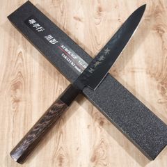 堺孝行　ペティナイフ　果物ナイフ　150mm 黒影　V金10号　青木刃物製作所 楽天市場】堺 孝行 黒影 V金10号 鎚目 テフロン加工 ペティ