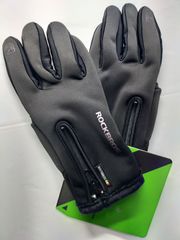 【防寒対策】ROCKBROS(ロックブロス) 冬用サイクルグローブ　自転車用グローブ　 ブラック　男女兼用 Sサイズ