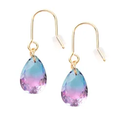 【ブルー×ピアス】[Cream dot. クリームドット公式] ピアス レディース 金属アレルギー ニッケルフリー フック 揺れる グラデーション ティアドロップ 雫 上品 シンプル