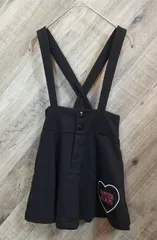 M1-01783 【Kids】SISTERJenni(シスタージェニィ) スカート 女の子 (130) /黒 表、ボタンに傷有 表、アップリケに毛玉有 G