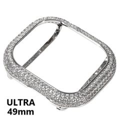 アップルウォッチ カバー ULTRA【49mm】ウルトラ Apple watch カスタム ベゼル CZダイヤ（キュービックジルコニア）キラキラ ホワイトゴールド