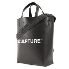 美品 OFF-WHITE オフホワイト グレインレザー 2WAY ショルダーバッグ Sculpture Top Handle Bag ブラック 黒 カバン ブランド シンプル ハイカジュアルのサムネイル