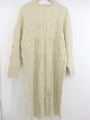 ◇ FREAK'S STORE フリークスストア ケーブル 長袖 膝下丈 ニット ワンピース サイズF アイボリー系 レディース E  【1304100012673】