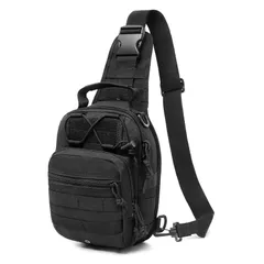 ★即日発送★TRIWONDER ショルダーバッグ モールシステム ボディバッグ メンズ 斜め掛け 大容量 ワンショルダー ウエストバッグ 斜めがけバッグ スポーツバッグ ミリタリー タクティカルポーチ (ブラック)