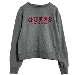 GUESS ロゴスウェット トレーナー レディース S ダークグレー ピンク ゲス プルオーバー 古着卸 アメリカ仕入 a701-6916