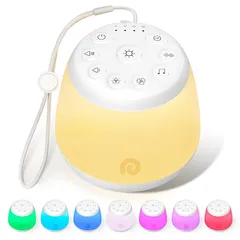 Dreamegg 授乳ライト ホワイトノイズマシン 24種癒し音 オルゴール バッテリー内蔵 寝かしつけ 赤ちゃん RGBライト 調光調色 タイマー付き USB充電式 快眠グッズ 胎内音 安眠 ネンネトレーニング 夜泣き対策 出産祝い プレゼント D16M 0