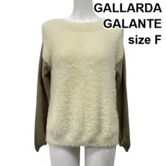 ◆ ガリャルダガランテ GALLARDA GALANTE シャギーニット 長袖 異素材 ロング丈 ライトベージュ 毛混 サイズF レディース S5W213