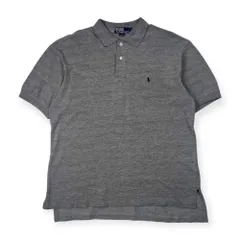 90s USA製 Polo by Ralph Lauren ラルフローレン ワンポイント 鹿の子 半袖 ポロシャツ S/グレー メンズ ビンテージ