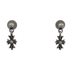 クロムハーツ CHROME HEARTS タイニーE CHプラス ドロップ ピアス スイング 十字架 クロス ピアス シルバー925 ダイヤモンド 585 シルバー レディース 【中古】