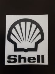 海外　SHELL シェル BLACK ブラック  80mm  カッティング　ステッカー