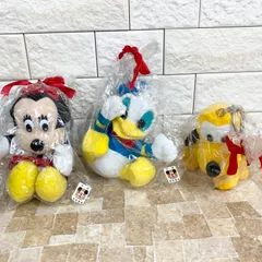 ミニー ドナルド プルート ぬいぐるみ キーホルダー ディズニー 希少 レア レトロ 平成 当時もの