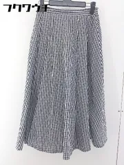 ◇ FREE'S MART フリーズマート ギンガムチェック 膝下丈 フレア スカート サイズ F ブラック ホワイト レディース  【中古】 【1106300006038】