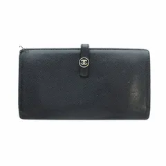 シャネル CHANEL 長財布 ウォレット Wホック レザー ココマーク 黒 ブラック ☆AA★ /MQ ■OHのサムネイル