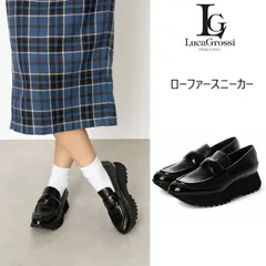 Luca Grossi ルカグロッシ レディース シューズ ローファースニーカー レザー L102 イタリア製 厚底 本革 イタリア 厚底 25AW