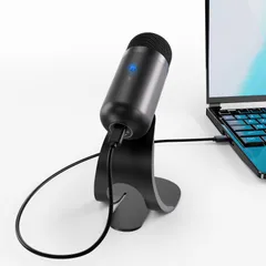 HAO BOSCH USBマイク PCマイク 高感度 スタンドマイク 無(全)指向性 パソコンマイク リマインダーライト ィング ワンタッチミュート プラグ&プレイ 360˚全方向集音 ゲーミング ゲーマー向け 小型 超コンパクト テレワーク 会議用 配信用