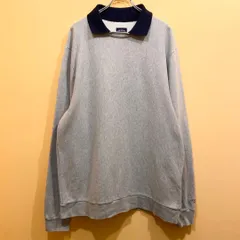 NOAH スウェット 襟付き グレー ワンポイント ロゴ刺繍 L