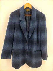 エディーバウアー Eddie Bauer 黒タグ前期 USA製 チェック柄ウールテーラードジャケット レディース JPN：L のサムネイル