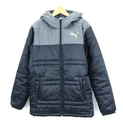 プーマ ナイロンジャケット 中綿 ジップアップ スポーツウエア アウター メンズ Mサイズ ブラック PUMA 【中古】