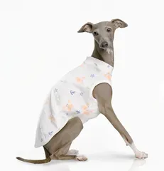 manatom イタグレ服 春夏用 小型犬 中型犬 コットン ソフトタンクトップ(ホワイト,  M)のサムネイル