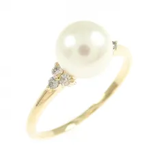 K18YG アコヤパール リング 6.6mm