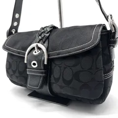 美品✨ COACH Y2K soho signature black canvas leather unisex コーチ ハンドバッグ ショルダーバッグ