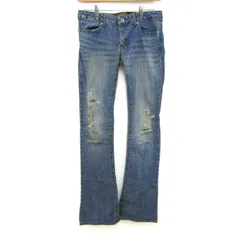 トミーヒルフィガー デニムパンツ ジーンズ ダメージ ボトムス レディース S/Pサイズ ブルー TOMMY HILFIGER 【中古】