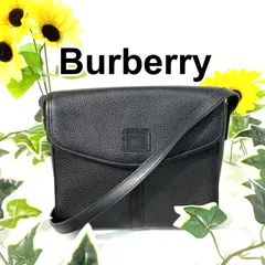 BURBERRY　バーバリー　レザー　ショルダーバッグ　ノバチェック　無地　ホースロゴ　ブラック