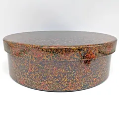 檸檬⭐️！伝統工芸　津軽塗り　漆　茶道具　盆付き　茶櫃　ちゃびつ　当時物 茶器 おしゃれ （ タツクラフト 紀州塗り 茶びつ 秋草 32cm