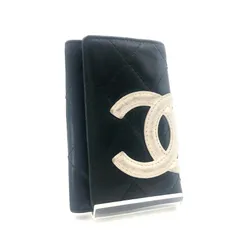 CHANEL シャネル　カンボンライン　6連キーケース  マトラッセ　ココマーク　レザー　本革　ブラック×ホワイト×内側ピンク　シルバー金具　イタリア製　シリアルシールあり　10番代