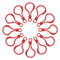 uxcell 150個 ハードプラスチックロブスタークローファスナー付きランヤードスナップクリップフック キーチェーンクリップバックパックチェーンキーリングDIY手作りクラフト 明るい赤色