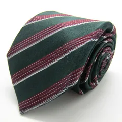 スーツセレクト ブランド ネクタイ ストライプ柄 シルク PO メンズ グレー SUIT SELECT 【中古】