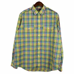 Polo by Ralph Lauren ポロバイラルフローレン マドラスチェック長袖シャツ フラップポケット イエロー (メンズ XL) 中古 古着 O4139