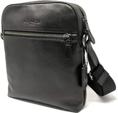 コーチ バッグ F68014 QB/BK COACH メンズ ショルダーバッグ ハウストン フライトバッグ スムースカーフレザー ブラック アウトレット