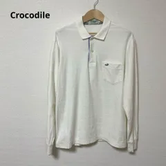 CROCODILE クロコダイル ホワイト 長袖 ポロシャツ M コットン