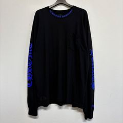 CHROME HEARTS Neck Logo Online Limited 1988 クロムハーツ ネックロゴ オンライン 限定 黒 ブラック 青 ブルー 長袖 Tシャツ ロンT トップス カットソー メンズ レディース XLサイズ ほぼ未使用