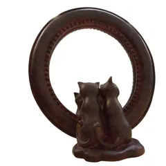 X10251 卓上ミラー 鏡 コンパクトミラー アンティーク風 置物 インテリアオブジェ 雑貨 猫グッズ お洒落