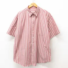 XL/古着 セントジョンズベイ 半袖 シャツ メンズ 大きいサイズ コットン エンジ ストライプ 25jun09 中古 トップス