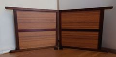 ミニ折り畳み式２連屏風　メラミン板木目調小さな衝立　横型　縦型　ご要望に丁番後付けします。