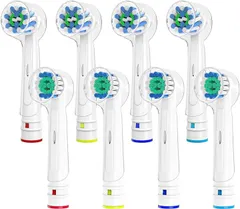 Dealswin 互換品替えブラシ 互換ブラシ 電動歯ブラシ ブラウンオーラルB用 マルチアクションブラシ ベーシックブラシ プレミアムブラシヘッド 家庭用 8本セット(EB50＆EB17 8本,  EB50＆EB17 8本)