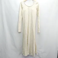 ◇ ⊇ GALLARDAGALANTE NAVY 長袖 ロング ワンピース サイズM ベージュ系 レディース E  【1409100064810】